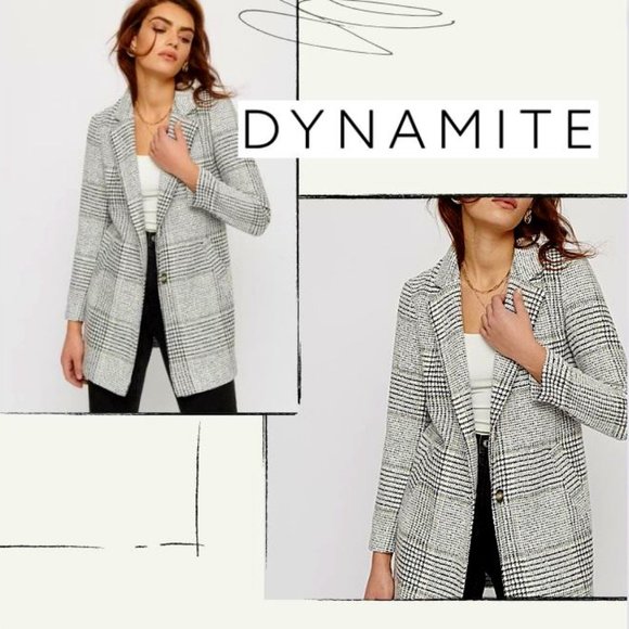 HOUNDSTOOTH TEXTURED DYNAMITE TRENCH - Picture 1 of 11